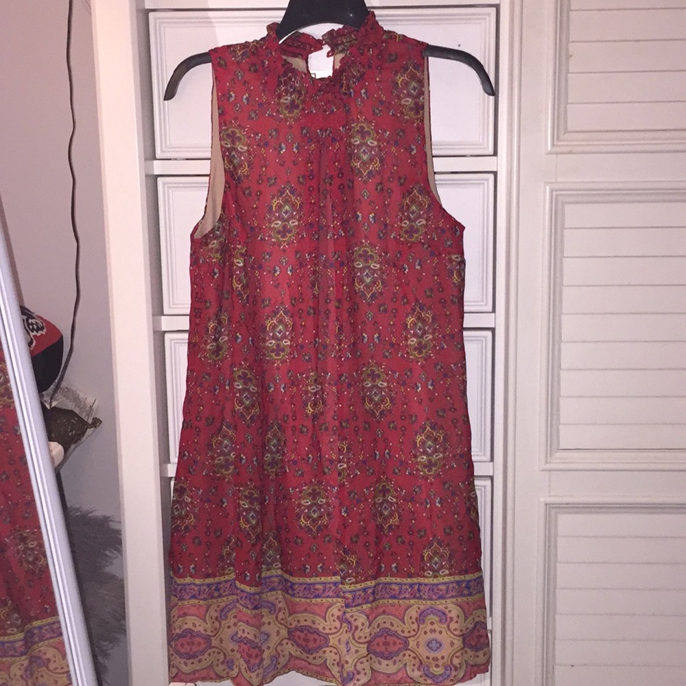 Specklers - Red Detailed Sleeveless & Knee Length